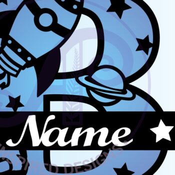 Intra απο ξύλο plywood 3mm-4mm πάχος – Rocket Monogram Letter B Αρχείο Δίασταση  20x20 cm INTRAFABR-69520509 - Image 3