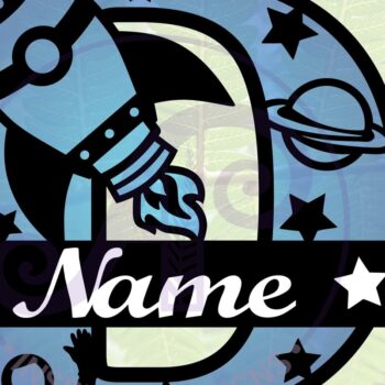 Intra απο ξύλο plywood 3mm-4mm πάχος – Rocket Monogram Letter D Αρχείο Δίασταση 20x20 cm INTRAFABR-69520549 - Image 1