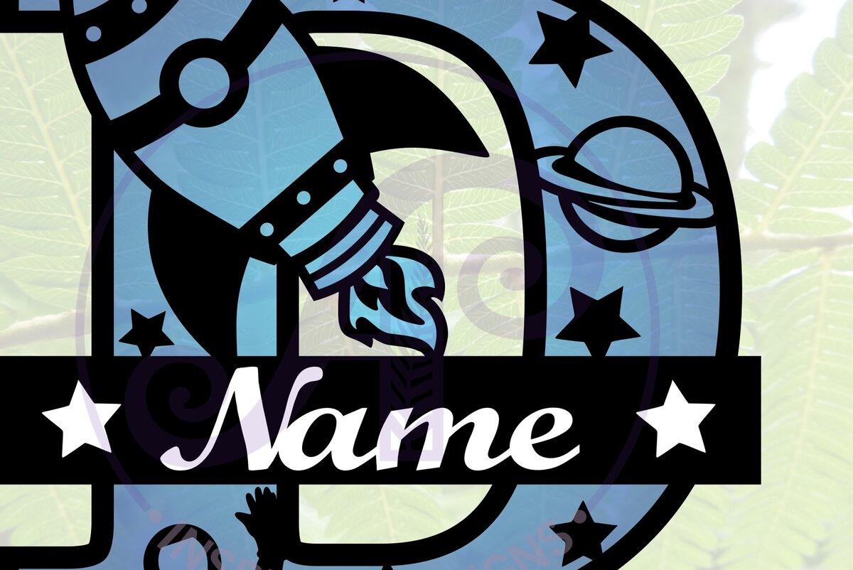 Intra απο ξύλο plywood 3mm-4mm πάχος – Rocket Monogram Letter D Αρχείο Δίασταση  20x20 cm INTRAFABR-69520549