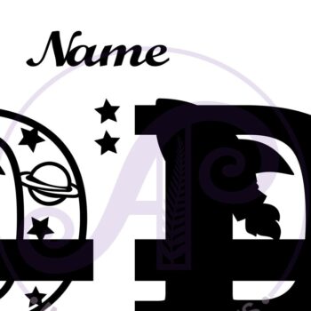 Intra απο ξύλο plywood 3mm-4mm πάχος – Rocket Monogram Letter D Αρχείο Δίασταση 20x20 cm INTRAFABR-69520549 - Image 2