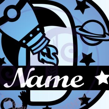 Intra απο ξύλο plywood 3mm-4mm πάχος – Rocket Monogram Letter D Αρχείο Δίασταση 20x20 cm INTRAFABR-69520549 - Image 3