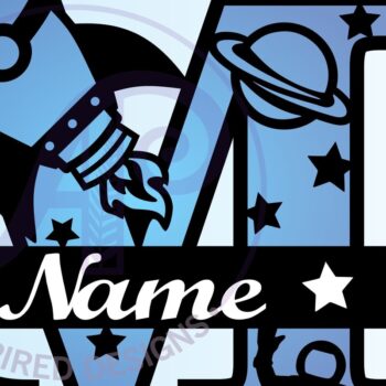 Intra απο ξύλο plywood 3mm-4mm πάχος – Rocket Monogram Letter M Αρχείο Δίασταση  20x20 cm INTRAFABR-69520776 - Image 3