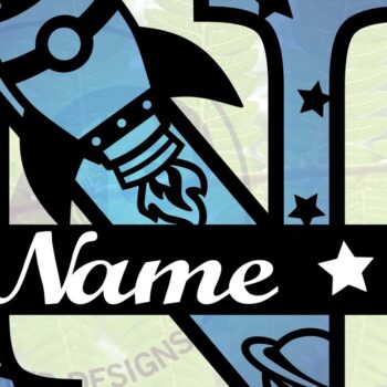 Intra απο ξύλο plywood 3mm-4mm πάχος – Rocket Monogram Letter N Αρχείο Δίασταση  20x20 cm INTRAFABR-69528223 - Image 1