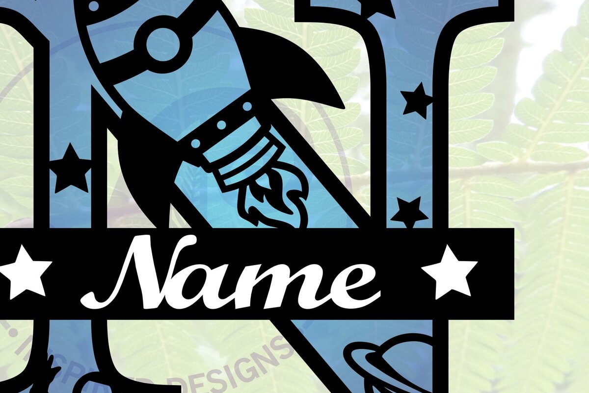 Intra απο ξύλο plywood 3mm-4mm πάχος – Rocket Monogram Letter N Αρχείο Δίασταση  20x20 cm INTRAFABR-69528223