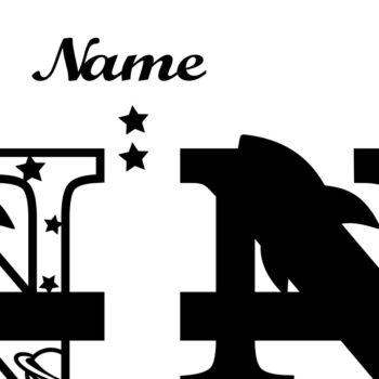 Intra απο ξύλο plywood 3mm-4mm πάχος – Rocket Monogram Letter N Αρχείο Δίασταση  20x20 cm INTRAFABR-69528223 - Image 2