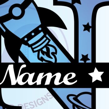 Intra απο ξύλο plywood 3mm-4mm πάχος – Rocket Monogram Letter N Αρχείο Δίασταση  20x20 cm INTRAFABR-69528223 - Image 3