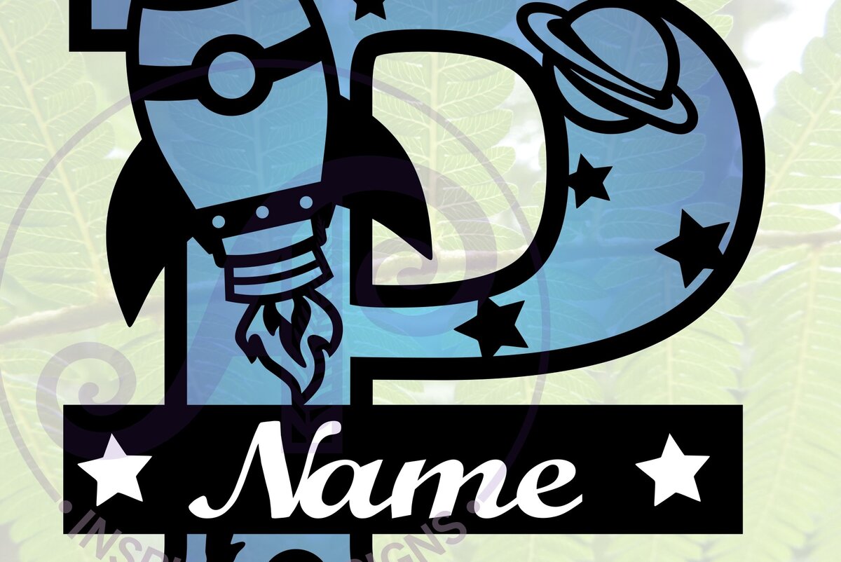 Intra απο ξύλο plywood 3mm-4mm πάχος – Αρχείο Rocket Monogram Letter P Δίασταση  20x20 cm INTRAFABR-69528258