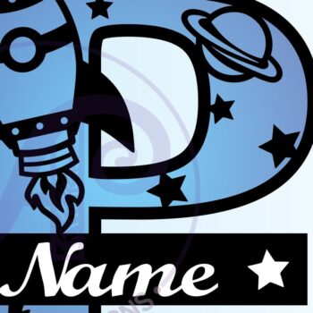 Intra απο ξύλο plywood 3mm-4mm πάχος – Αρχείο Rocket Monogram Letter P Δίασταση  20x20 cm INTRAFABR-69528258 - Image 3