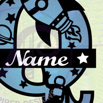 Intra απο ξύλο plywood 3mm-4mm πάχος – Rocket Monogram Letter Q Αρχείο Δίασταση  20x20 cm INTRAFABR-69528276 - Image 1