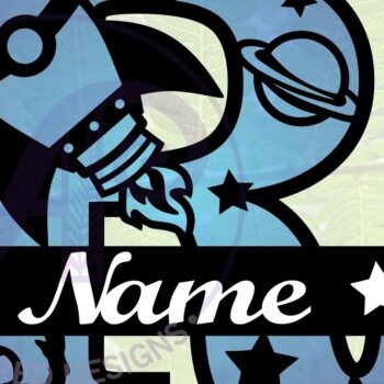 Intra απο ξύλο plywood 3mm-4mm πάχος – Αρχείο Rocket Monogram Letter R Δίασταση  20x20 cm INTRAFABR-69528292 - Image 1