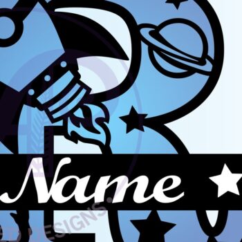 Intra απο ξύλο plywood 3mm-4mm πάχος – Αρχείο Rocket Monogram Letter R Δίασταση  20x20 cm INTRAFABR-69528292 - Image 3