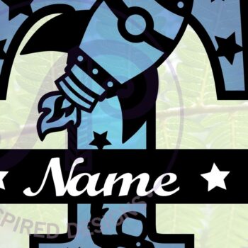 Intra απο ξύλο plywood 3mm-4mm πάχος – Αρχείο Rocket Monogram Letter T Δίασταση  20x20 cm INTRAFABR-69528332 - Image 1