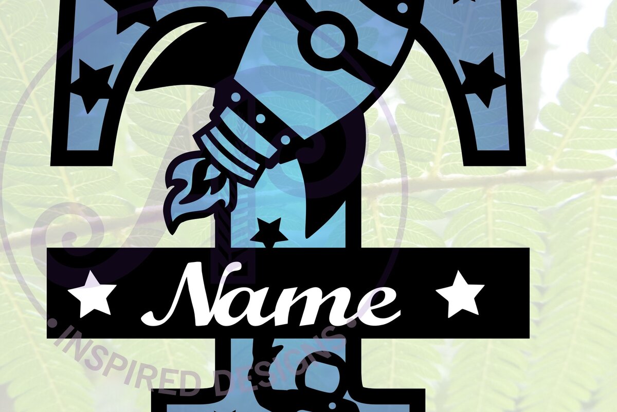 Intra απο ξύλο plywood 3mm-4mm πάχος – Αρχείο Rocket Monogram Letter T Δίασταση  20x20 cm INTRAFABR-69528332