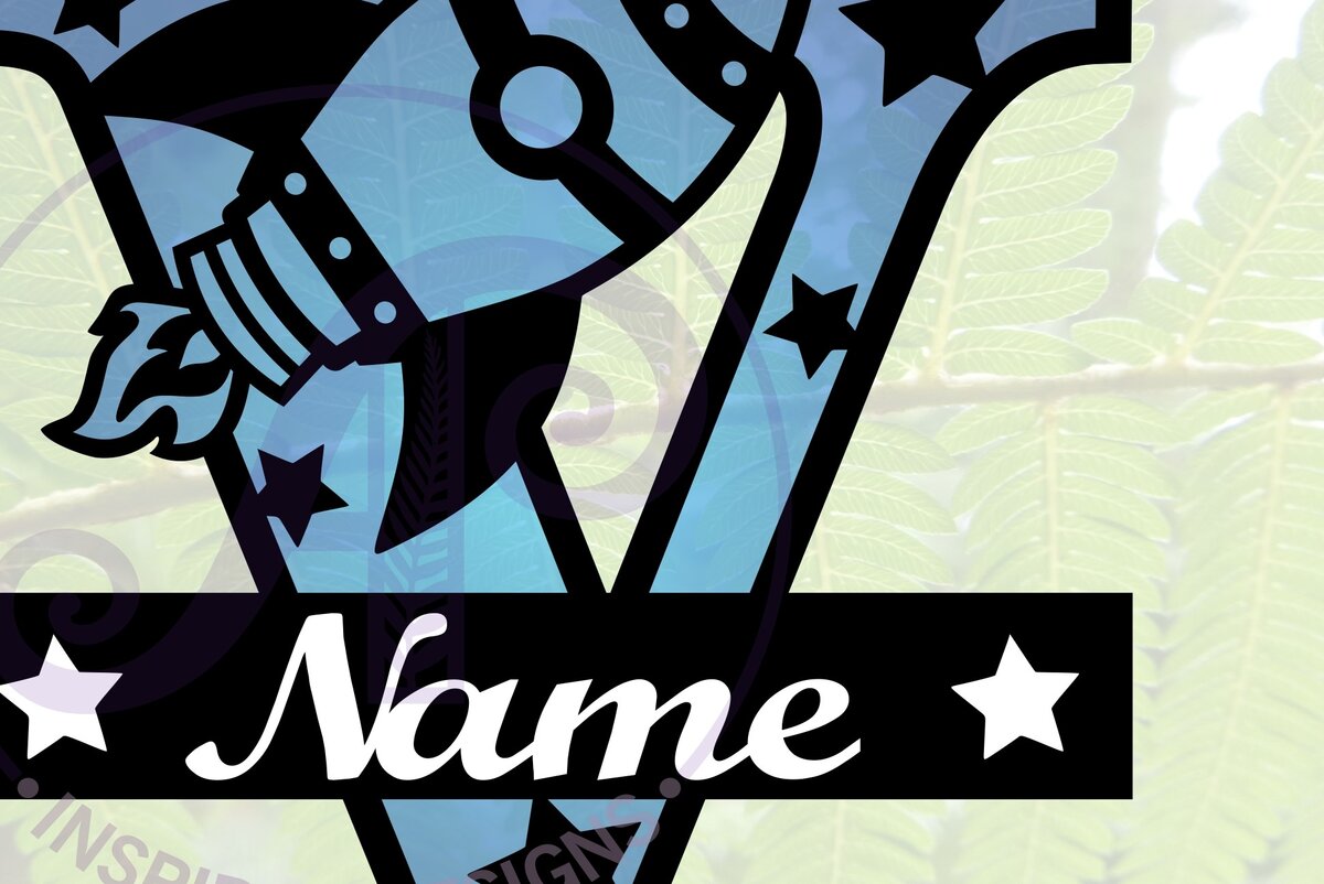 Intra απο ξύλο plywood 3mm-4mm πάχος – Rocket Monogram Letter V Αρχείο Δίασταση  20x20 cm INTRAFABR-69528394