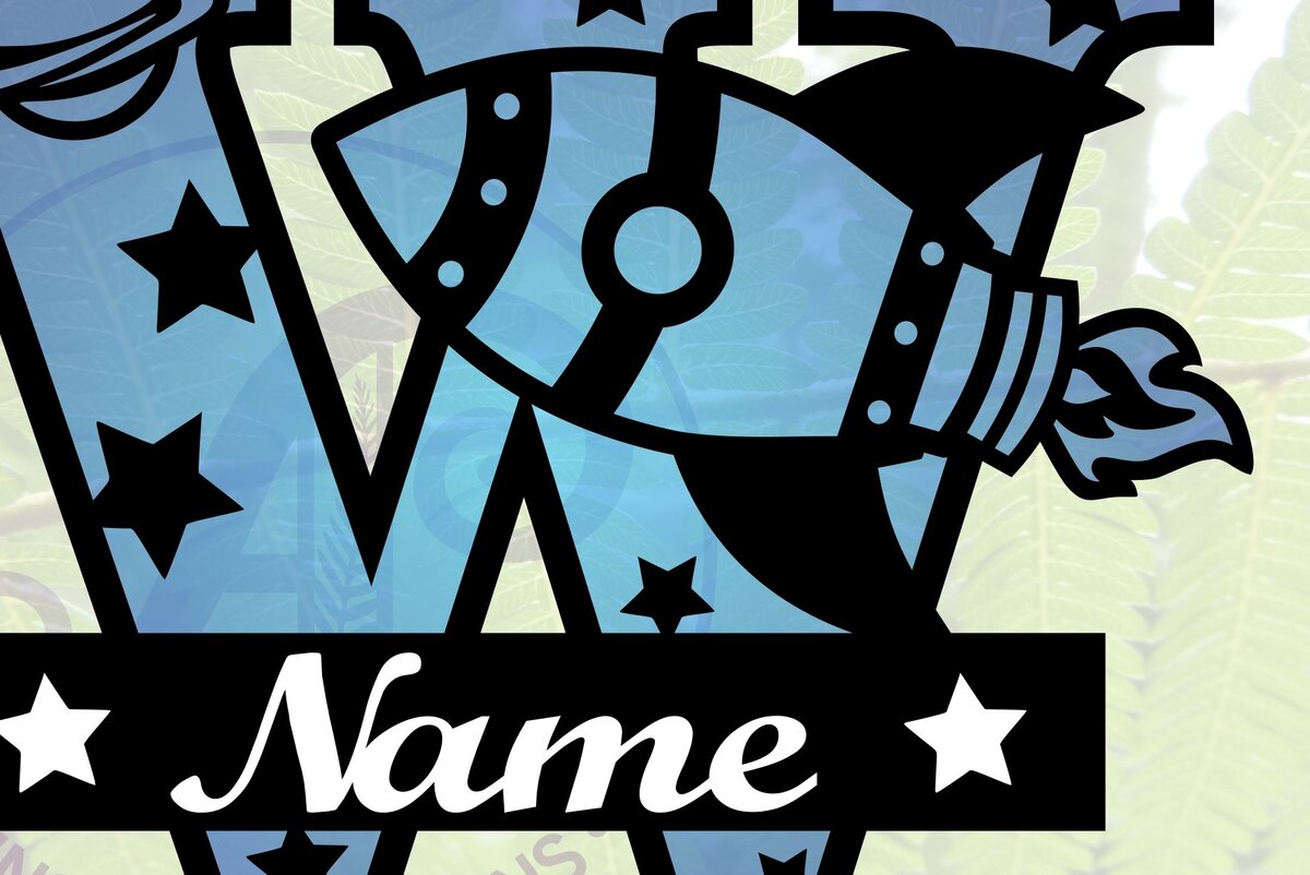 Intra απο ξύλο plywood 3mm-4mm πάχος – Rocket Monogram Letter W Αρχείο Δίασταση  20x20 cm INTRAFABR-69528425