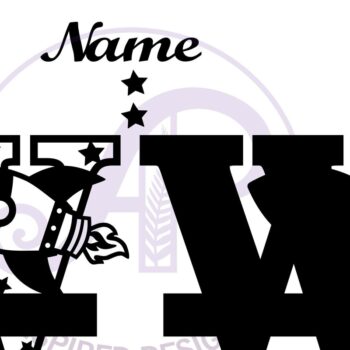 Intra απο ξύλο plywood 3mm-4mm πάχος – Rocket Monogram Letter W Αρχείο Δίασταση  20x20 cm INTRAFABR-69528425 - Image 2