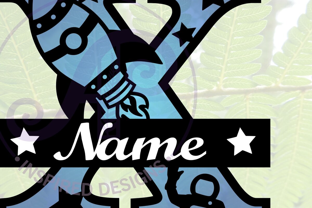 Intra απο ξύλο plywood 3mm-4mm πάχος – Αρχείο Rocket Monogram Letter X Δίασταση  20x20 cm INTRAFABR-69528452