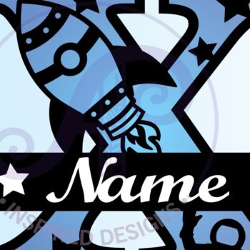 Intra απο ξύλο plywood 3mm-4mm πάχος – Αρχείο Rocket Monogram Letter X Δίασταση  20x20 cm INTRAFABR-69528452 - Image 3