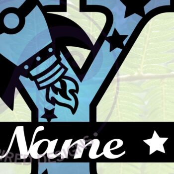 Intra απο ξύλο plywood 3mm-4mm πάχος – Αρχείο Rocket Monogram Letter Y Δίασταση  20x20 cm INTRAFABR-69528469 - Image 1