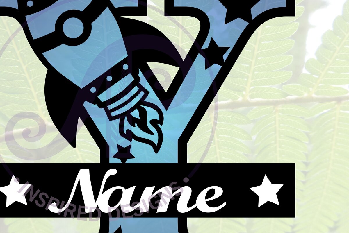 Intra απο ξύλο plywood 3mm-4mm πάχος – Αρχείο Rocket Monogram Letter Y Δίασταση  20x20 cm INTRAFABR-69528469