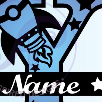 Intra απο ξύλο plywood 3mm-4mm πάχος – Αρχείο Rocket Monogram Letter Y Δίασταση  20x20 cm INTRAFABR-69528469 - Image 3