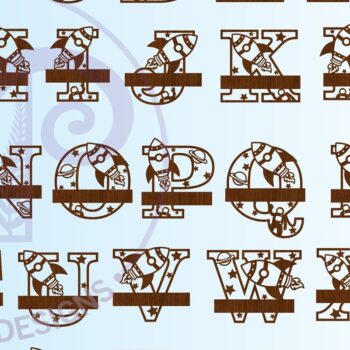 Intra απο ξύλο plywood 3mm-4mm πάχος – Rocket Monogram Name Files Δίασταση  20x20 cm INTRAFABR-69462933 - Image 3