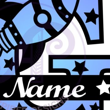 Intra απο ξύλο plywood 3mm-4mm πάχος – Rocket Monogram Name Files Δίασταση  20x20 cm INTRAFABR-69462933 - Image 4