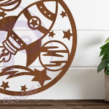 Intra απο ξύλο plywood 3mm-4mm πάχος – Επιγραφή Rocket/Space Wall Art, Αρχείο Δίασταση 40x30 cm INTRAFABR-79109274 - Image 1