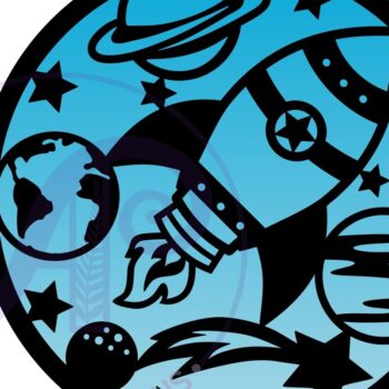 Intra απο ξύλο plywood 3mm-4mm πάχος – Επιγραφή Rocket/Space Wall Art, Αρχείο Δίασταση 40x30 cm INTRAFABR-79109274 - Image 2