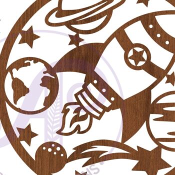Intra απο ξύλο plywood 3mm-4mm πάχος – Επιγραφή Rocket/Space Wall Art, Αρχείο Δίασταση 40x30 cm INTRAFABR-79109274 - Image 3