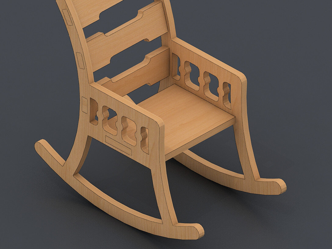 Intra απο ξύλο plywood 3mm-4mm πάχος – Αρχείο κοπής με λέιζερ κουνιστή καρέκλα 134 Δίασταση  20x20 cm INTRAFABR-58481948