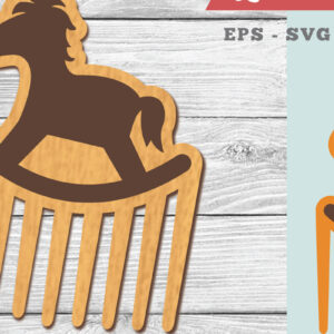 Intra απο ξύλο plywood 3mm-4mm πάχος – Χτένη κοπής με λέιζερ Rocking Horse Δίασταση  20x20 cm INTRAFABR-104778427