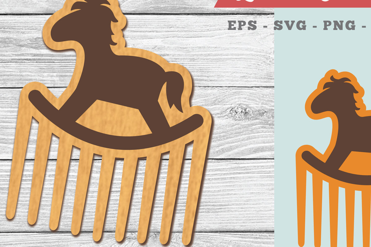 Intra απο ξύλο plywood 3mm-4mm πάχος – Χτένη κοπής με λέιζερ Rocking Horse Δίασταση  20x20 cm INTRAFABR-104778427