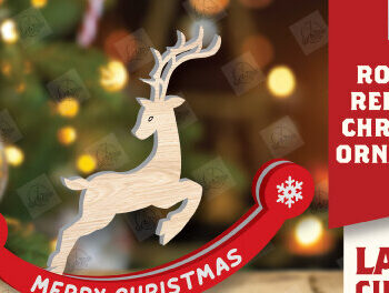 Intra απο ξύλο plywood 3mm-4mm πάχος – Χριστουγεννιάτικο στολίδι Rocking Reindeer Δίασταση 20x20 cm INTRAFABR-110123678 - Image 1