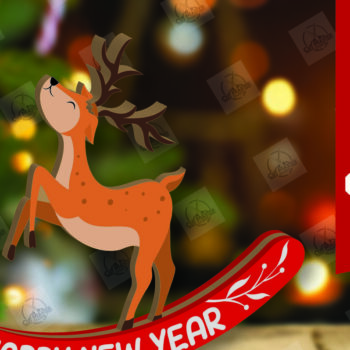 Intra απο ξύλο plywood 3mm-4mm πάχος – Χριστουγεννιάτικο στολίδι Rocking Reindeer Δίασταση  20x20 cm INTRAFABR-110123715 - Image 1