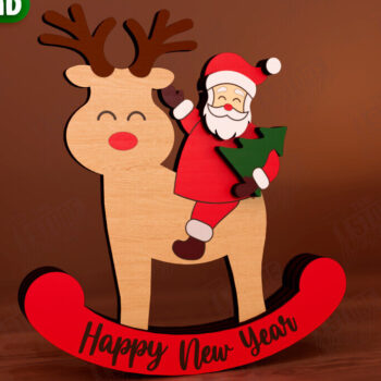 Intra απο ξύλο plywood 3mm-4mm πάχος – Χριστουγεννιάτικα στολίδια από ταράνδους Δίασταση  20x20 cm INTRAFABR-111215875 - Image 3