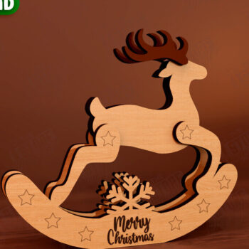 Intra απο ξύλο plywood 3mm-4mm πάχος – Χριστουγεννιάτικα στολίδια από ταράνδους Δίασταση  20x20 cm INTRAFABR-111215875 - Image 6