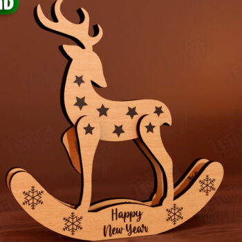 Intra απο ξύλο plywood 3mm-4mm πάχος – Χριστουγεννιάτικα στολίδια από ταράνδους Δίασταση  20x20 cm INTRAFABR-111215875 - Image 7