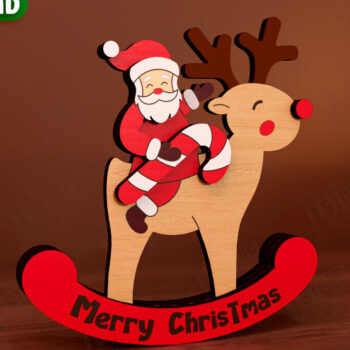 Intra απο ξύλο plywood 3mm-4mm πάχος – Χριστουγεννιάτικα στολίδια από ταράνδους Δίασταση  20x20 cm INTRAFABR-111215875 - Image 9