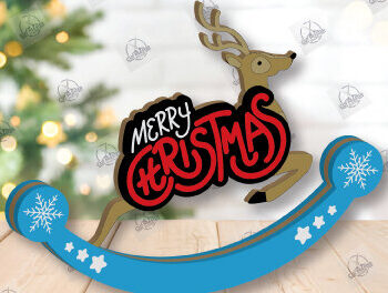 Intra απο ξύλο plywood 3mm-4mm πάχος – Χριστουγεννιάτικα στολίδια Rocking Reindeer Δίασταση  20x20 cm INTRAFABR-110201730 - Image 5