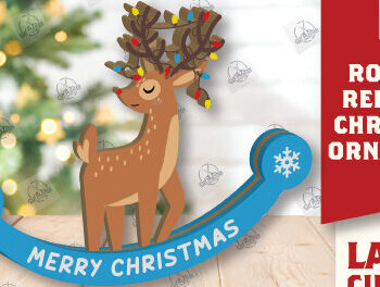 Intra απο ξύλο plywood 3mm-4mm πάχος – Χριστουγεννιάτικα στολίδια Rocking Reindeer Δίασταση  20x20 cm INTRAFABR-110201809 - Image 3