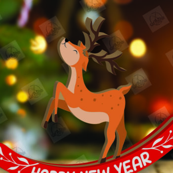 Intra απο ξύλο plywood 3mm-4mm πάχος – Χριστουγεννιάτικα στολίδια Rocking Reindeer Δίασταση  20x20 cm INTRAFABR-110201809 - Image 6