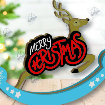 Intra απο ξύλο plywood 3mm-4mm πάχος – Χριστουγεννιάτικα στολίδια Rocking Reindeer Δίασταση  20x20 cm INTRAFABR-110201809 - Image 7