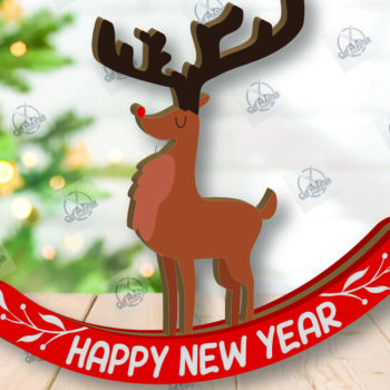 Intra απο ξύλο plywood 3mm-4mm πάχος – Χριστουγεννιάτικα στολίδια Rocking Reindeer Δίασταση  20x20 cm INTRAFABR-110201809 - Image 8