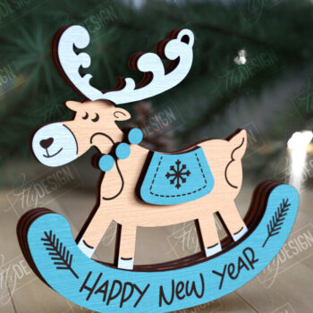 Intra απο ξύλο plywood 3mm-4mm πάχος – Χριστουγεννιάτικα στολίδια από ταράνδους Δίασταση  20x20 cm INTRAFABR-109885963 - Image 2