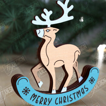 Intra απο ξύλο plywood 3mm-4mm πάχος – Χριστουγεννιάτικα στολίδια από ταράνδους Δίασταση  20x20 cm INTRAFABR-109885963 - Image 3