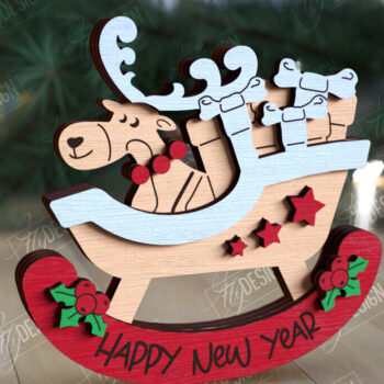 Intra απο ξύλο plywood 3mm-4mm πάχος – Χριστουγεννιάτικα στολίδια από ταράνδους Δίασταση  20x20 cm INTRAFABR-109885963 - Image 6