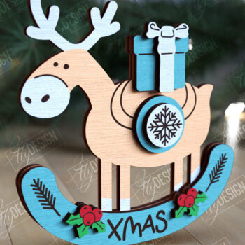 Intra απο ξύλο plywood 3mm-4mm πάχος – Χριστουγεννιάτικα στολίδια από ταράνδους Δίασταση  20x20 cm INTRAFABR-109885963 - Image 7