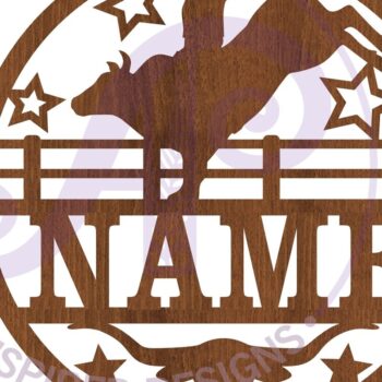 Intra απο ξύλο plywood 3mm-4mm πάχος – Rodeo Bull Rider Όνομα Σήμα Δίασταση  20x20 cm INTRAFABR-94789928 - Image 3