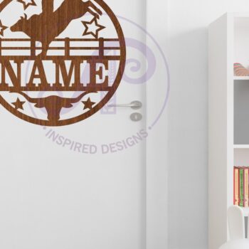 Intra απο ξύλο plywood 3mm-4mm πάχος – Rodeo Bull Rider Όνομα Σήμα Δίασταση  20x20 cm INTRAFABR-94789928 - Image 4